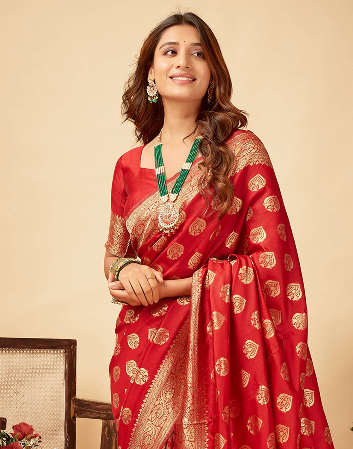 Samah Woven, Embellished, Self Design Banarasi Silk Blend, Jacqua