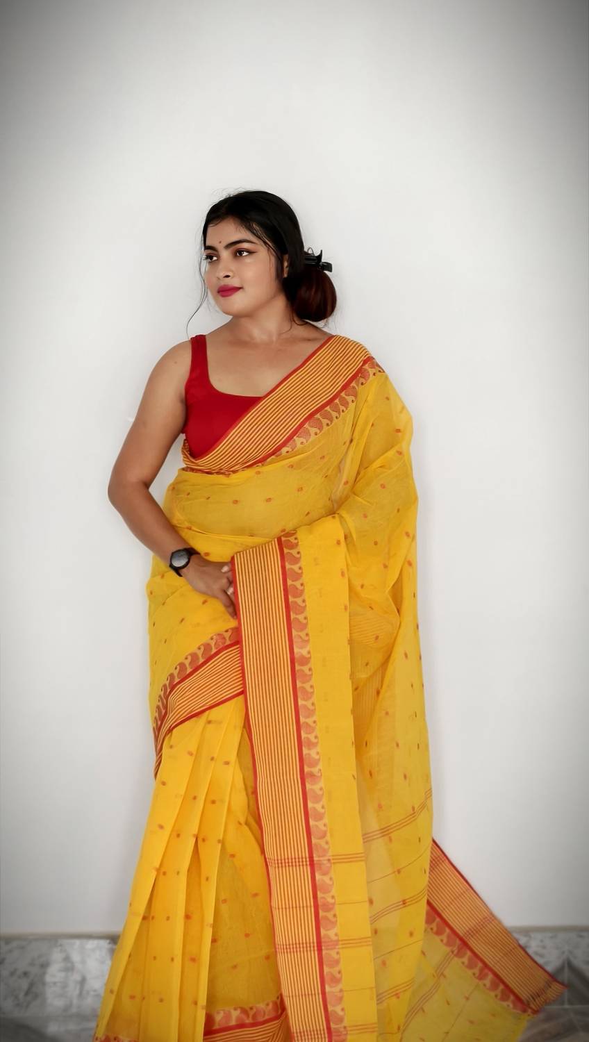 BDF Bikash Dutta Fashion Woven Tant Pure Cotton Saree