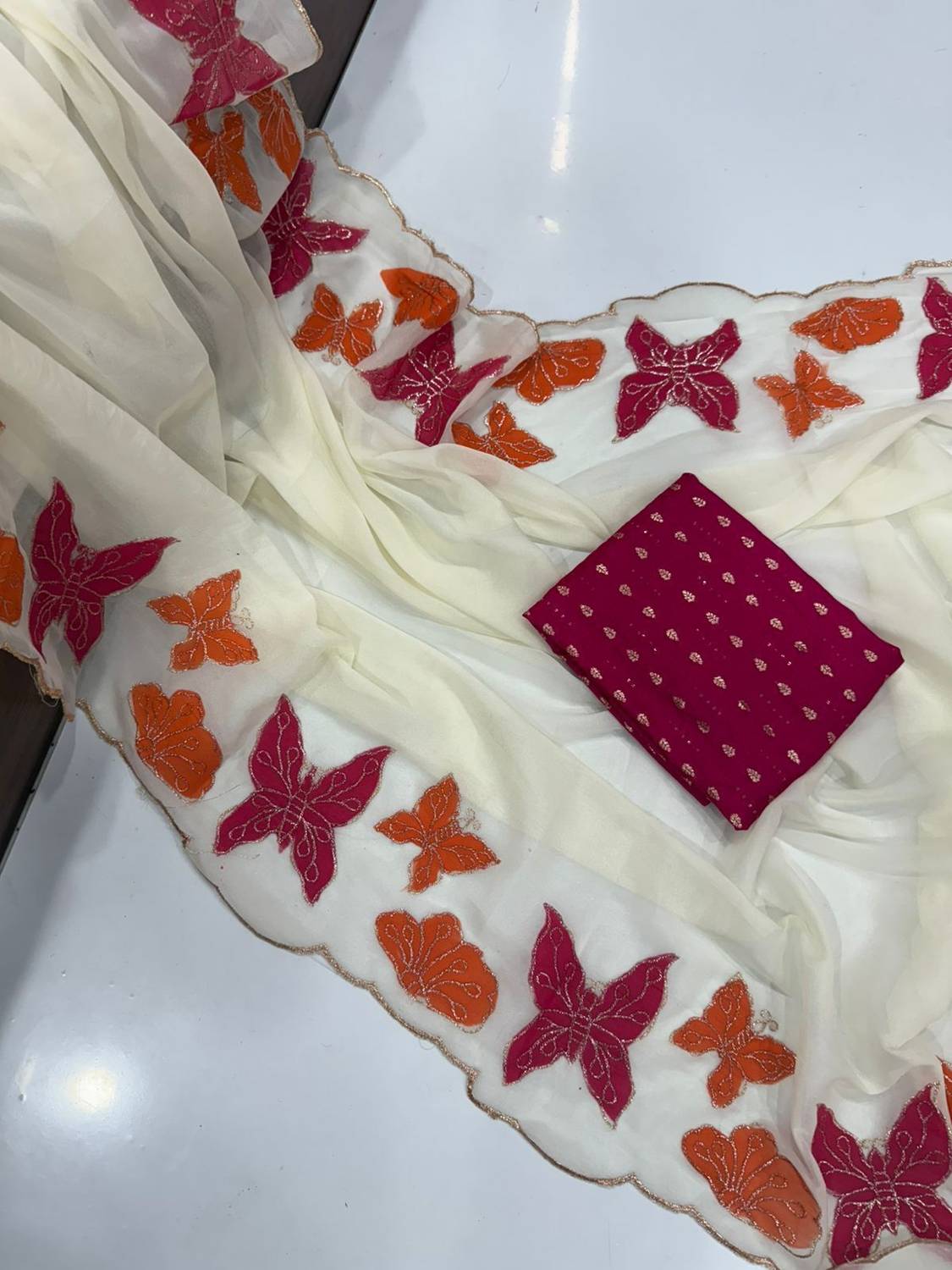 Fashion Day Embroidered Georgette Saree - Image 4