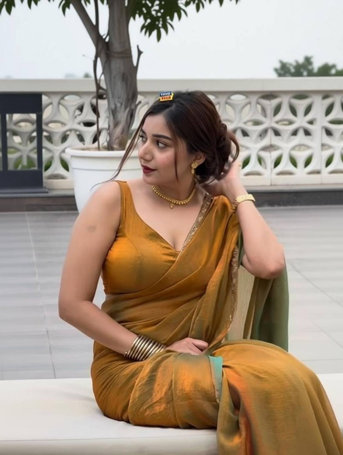 BRAHMANICREATIONss Embroidered Daily Wear Chiffon Saree
