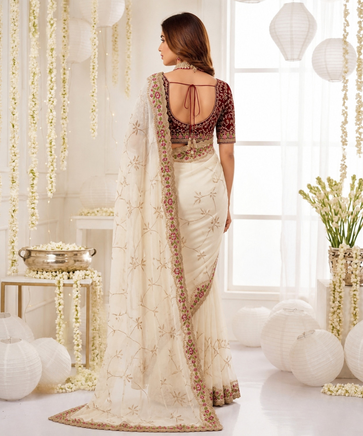 Image of Tasrika Embroidered Bollywood Georgette Saree