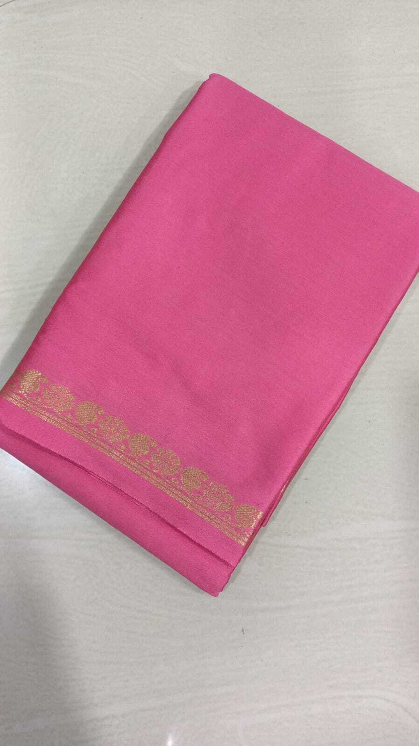 Image of S S CREATION Solid /Plain Mysore Silk Blend Saree