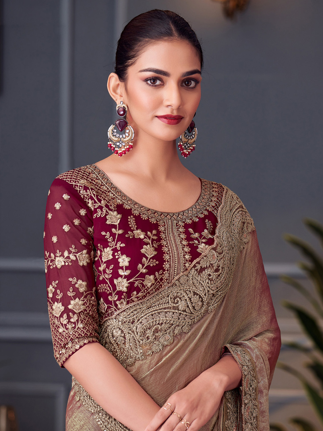 Image of Tasrika Embellished Bollywood Satin Saree