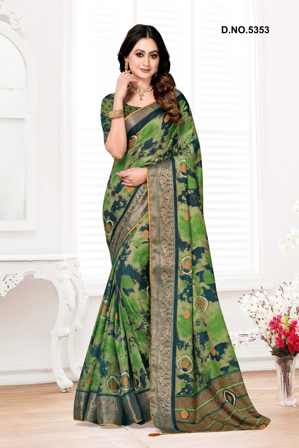 Image of PinkEVE Printed Bollywood Pure Silk, Cotton Silk Saree