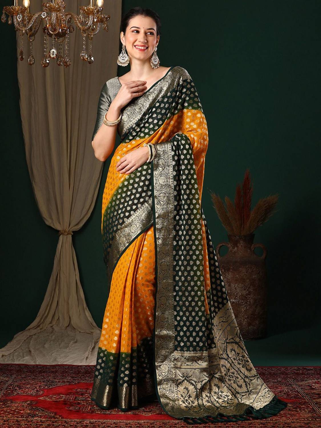 ANOUK Woven Kanjivaram Pure Cotton Saree