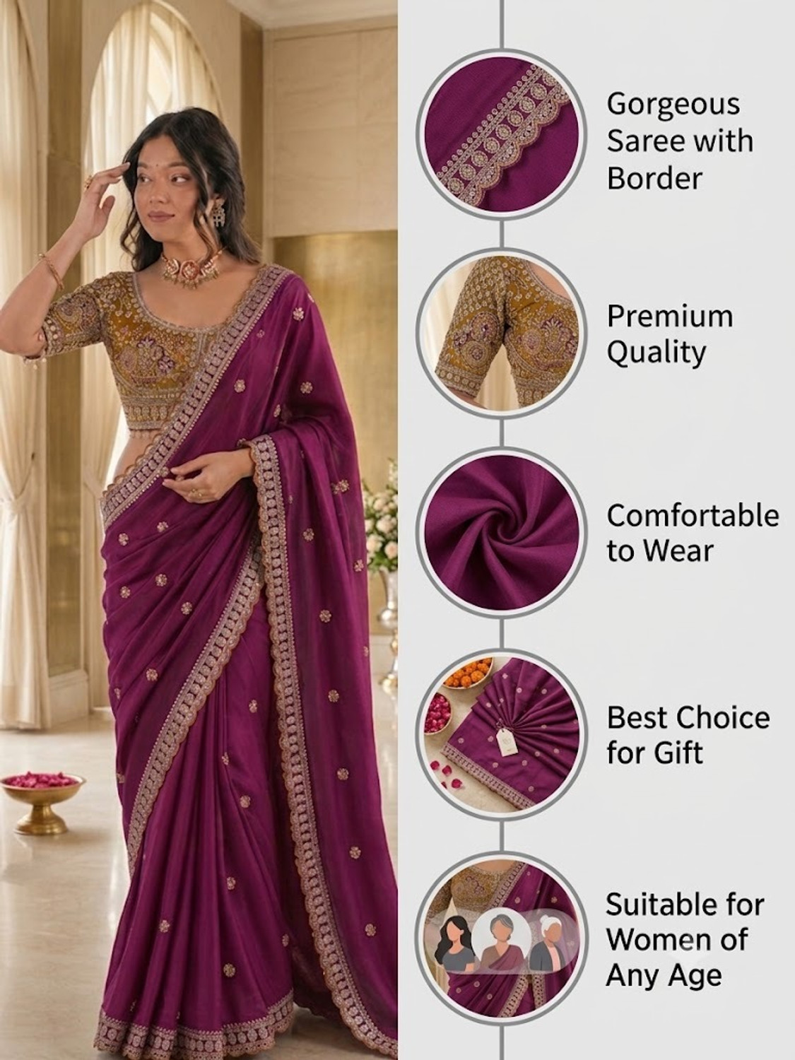 Image of Latavastra Embroidered, Embellished, Floral Print, Solid /Plain Bollywood Art Silk Saree (Multicolor)