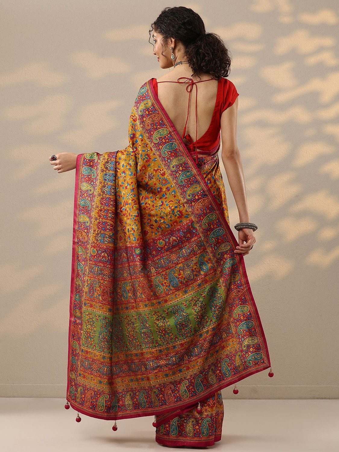 Image of LIBAS Printed Daily Wear Silk Blend Saree