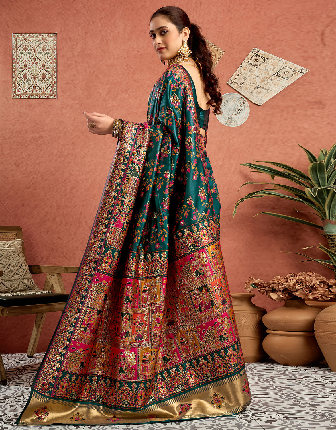 Image of Sangria Woven Banarasi Pure Silk Saree