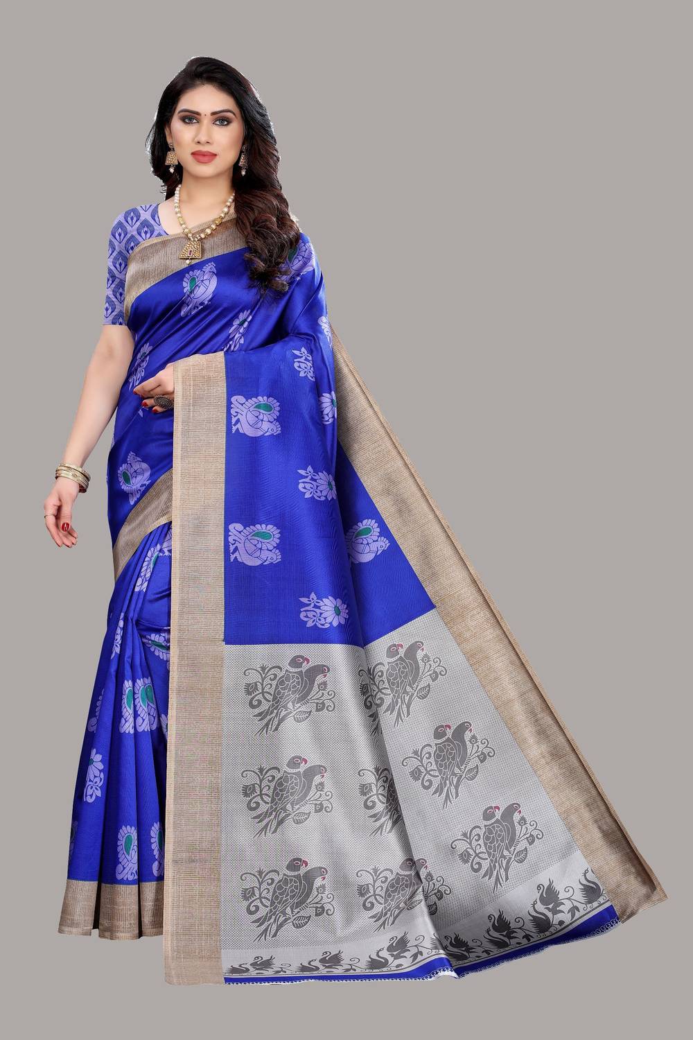 ANIRAV Printed Bollywood Art Silk Saree