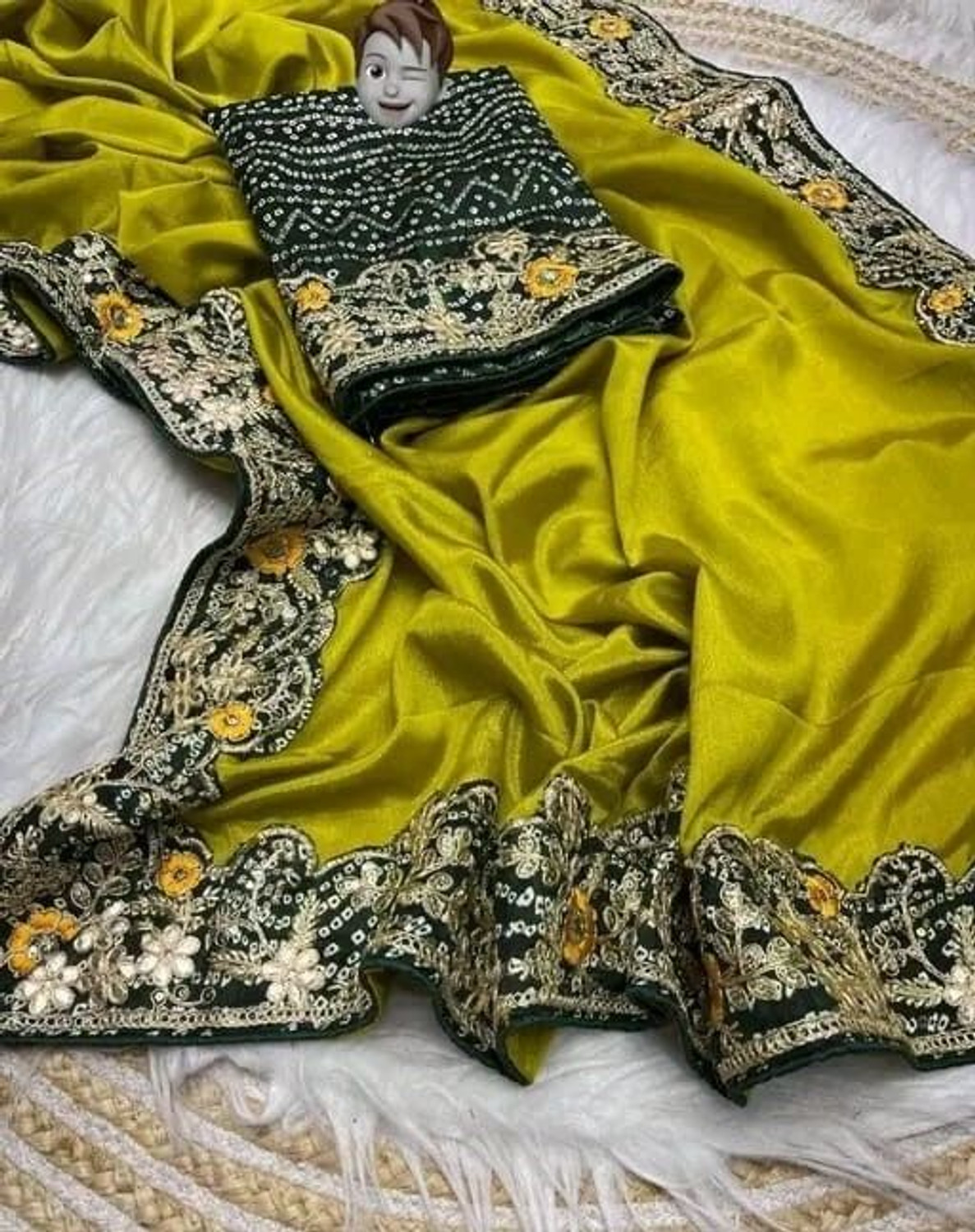 Image of HouseOfCommon Solid /Plain Bollywood Silk Blend Saree