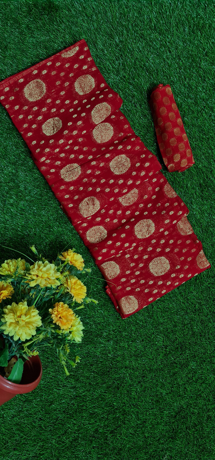 Image of HouseOfCommon Woven Banarasi Viscose Rayon, Georgette Saree