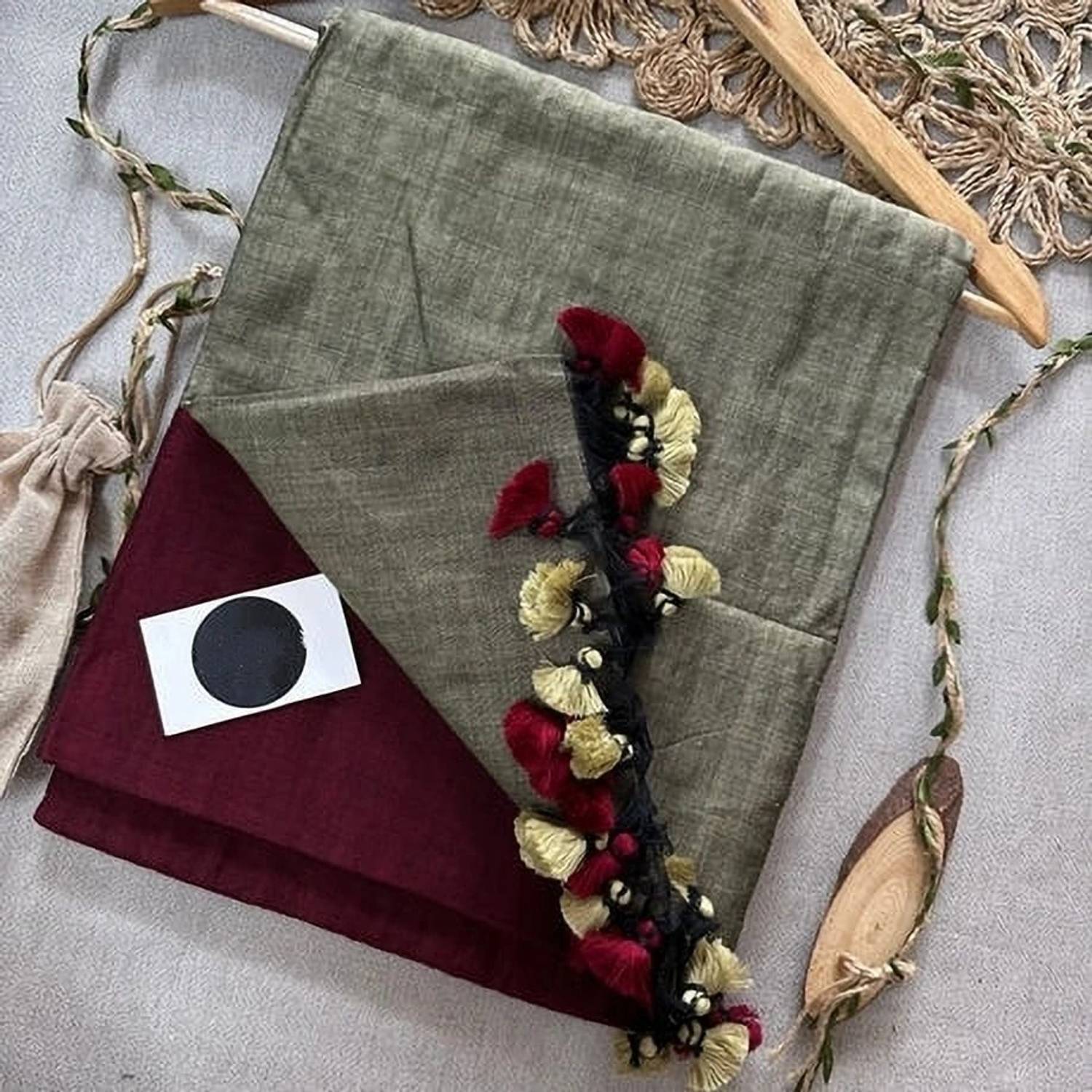 Amita Collections Color Block Daily Wear Pure Cotton Saree