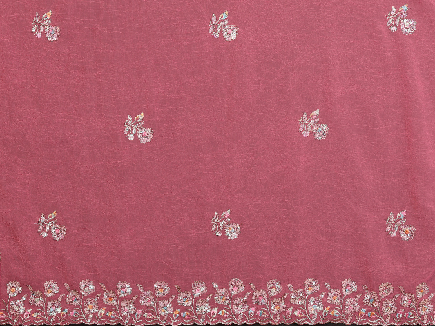 Image of ShreeNazaaraa Embroidered, Floral Print Bollywood Georgette Saree