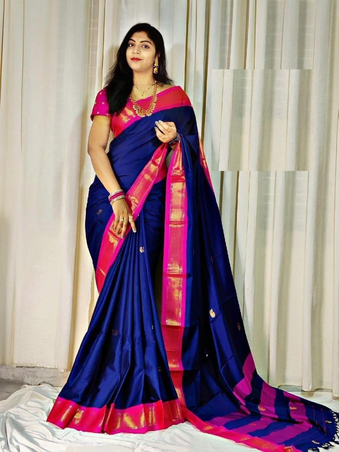 Image of NST5 Woven Paithani Cotton Silk Saree