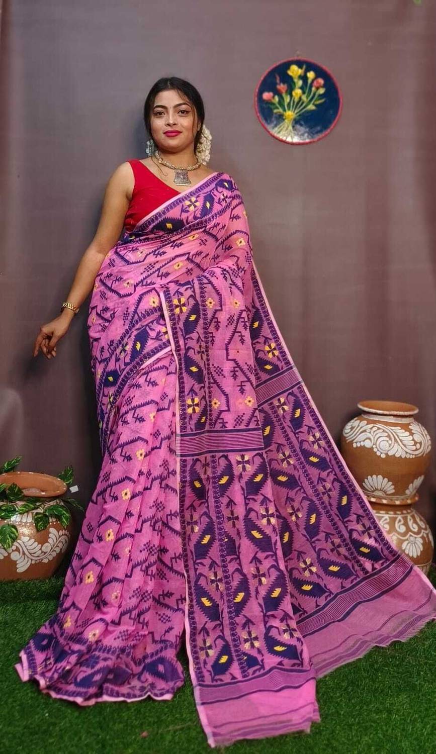 FASHION MITALI Embellished Tant Pure Cotton Saree