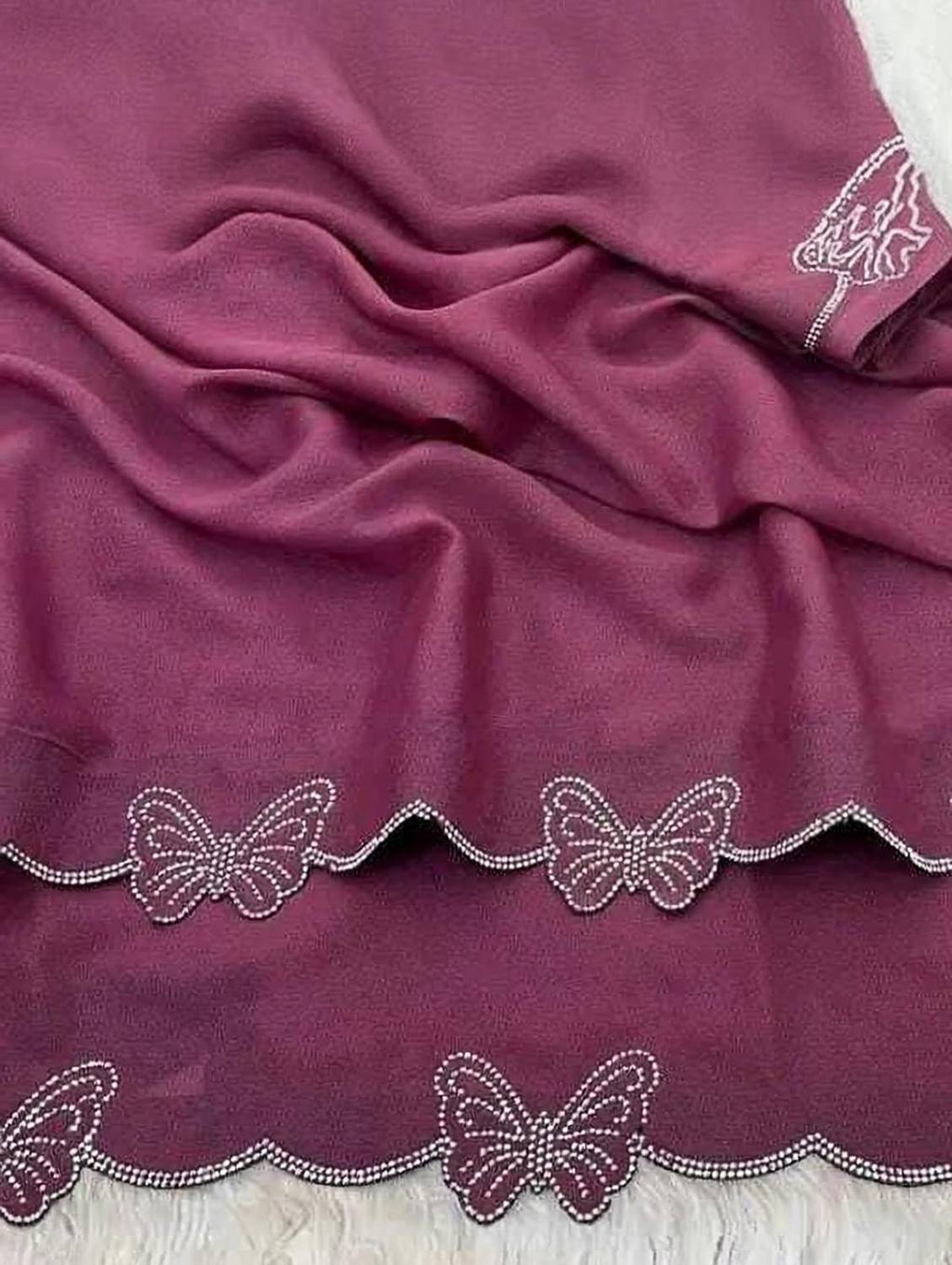 BHIKS RR Embellished, Self Design Bollywood Chiffon Saree