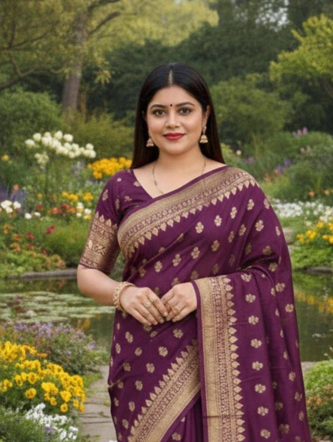 BOUGHTNOW Woven Banarasi Pure Silk Saree
