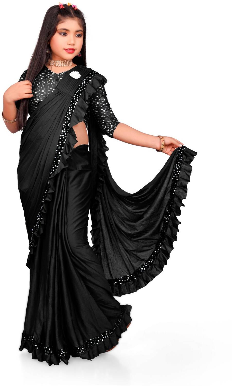 Aika Embellished Bollywood Lycra Blend Saree