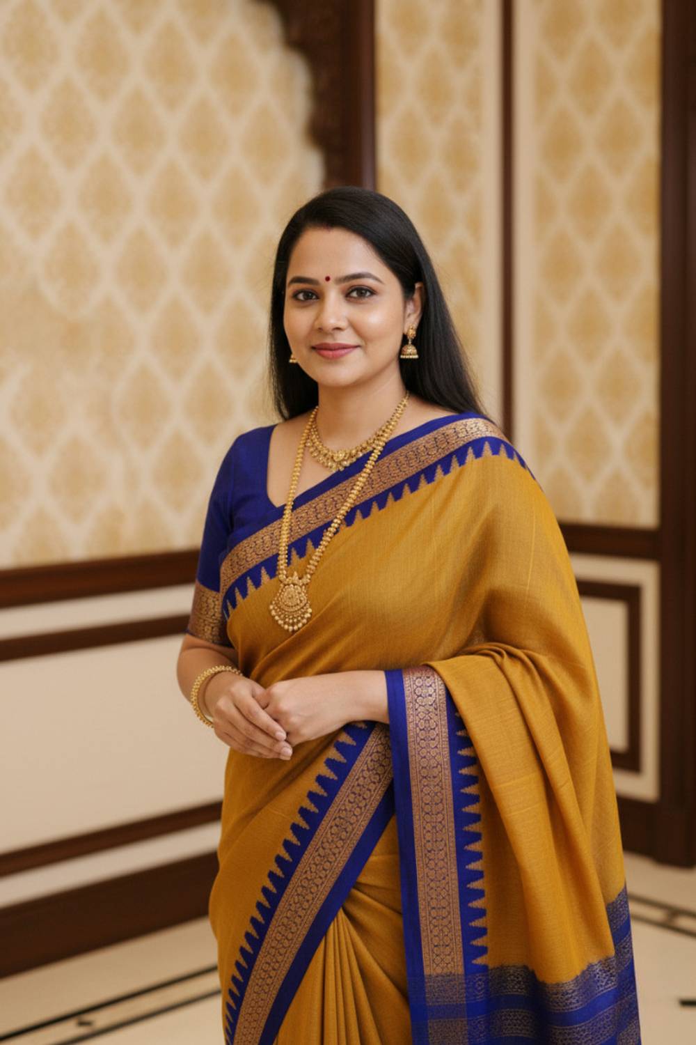 ajmera fashion Woven, Geometric Print, Floral Print Banarasi Nylon Saree