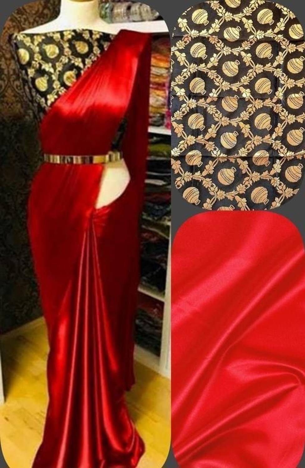 Arpita Fashion Solid/Plain, Self Design Bollywood Satin Saree