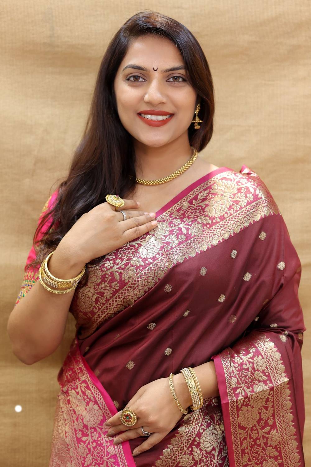amirat Woven Banarasi Jacquard Saree
