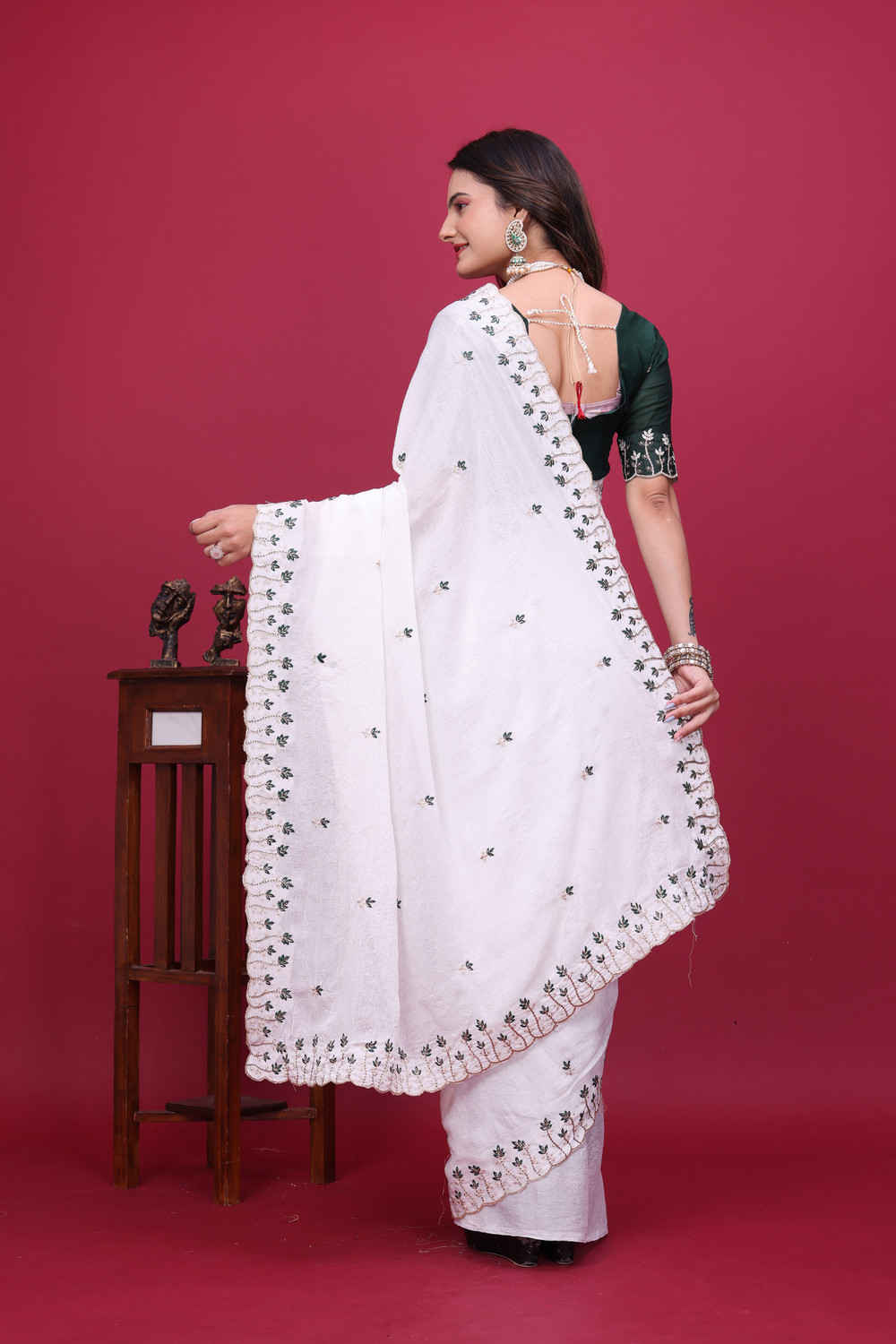 Image of VASTRA DRAPE Embellished Bollywood Georgette Saree