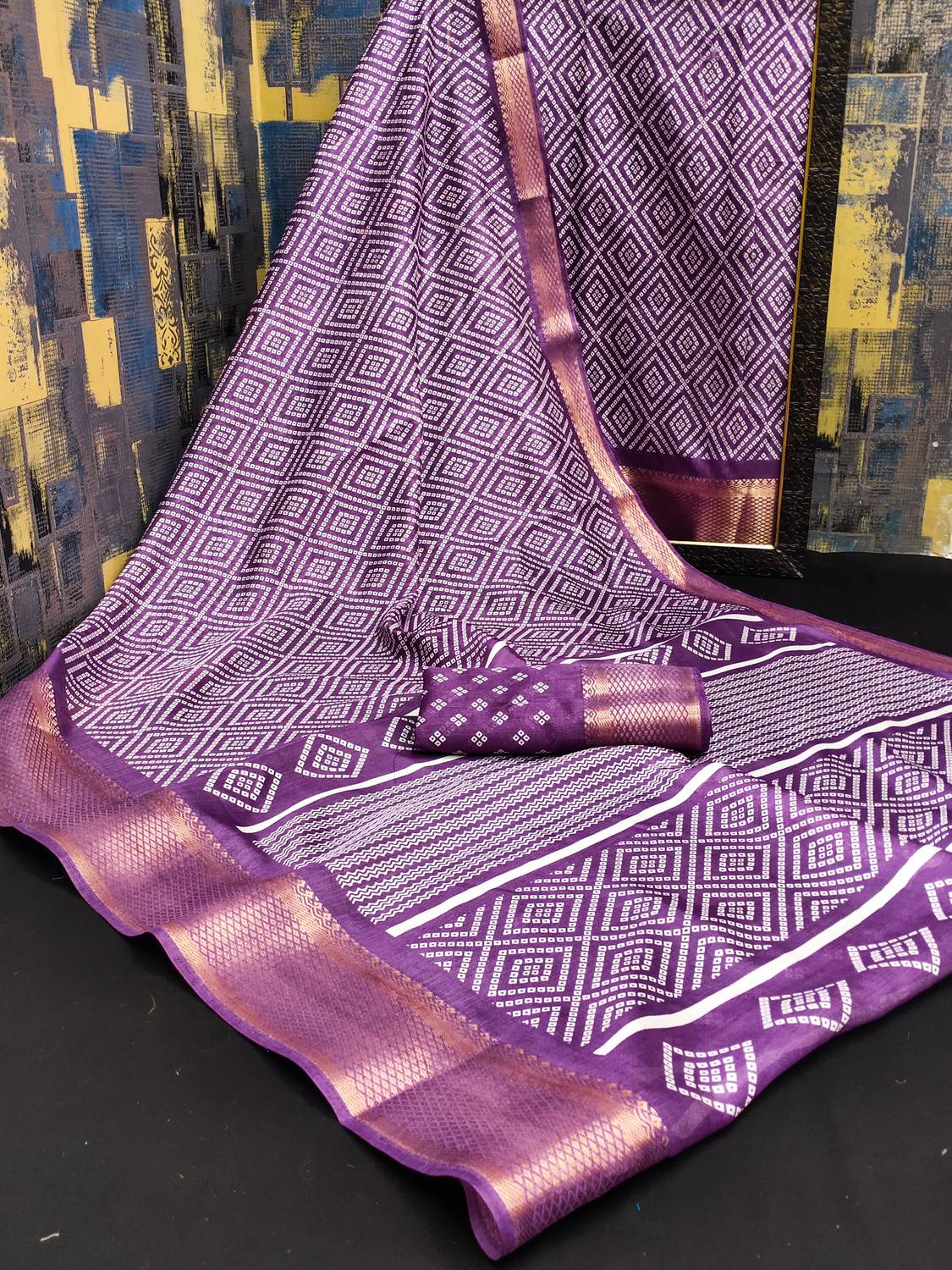 Bandhanivilla Woven Bollywood Cotton Blend Saree