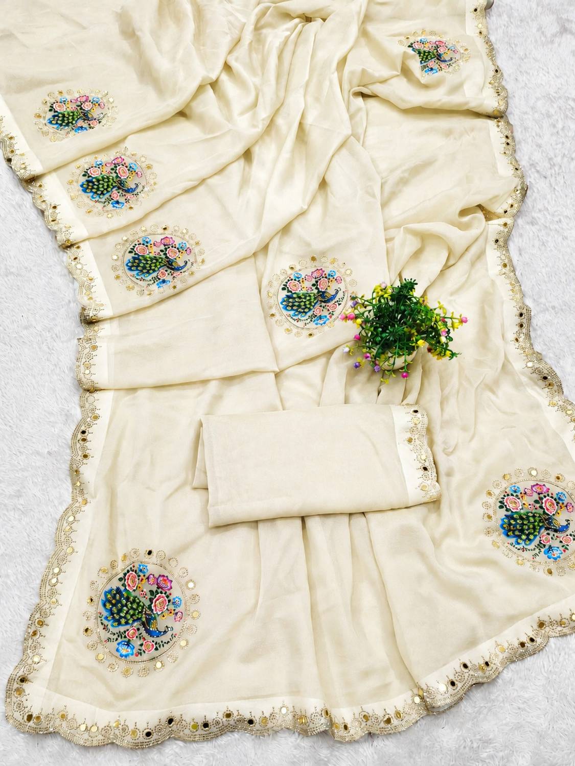 ikhodalwastra Embroidered Bollywood Georgette Saree - Image 1