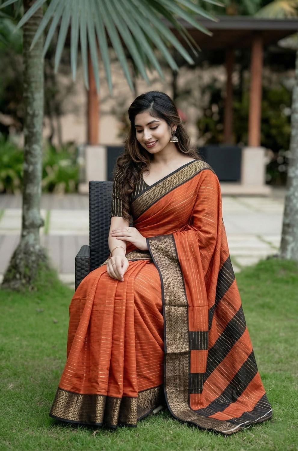Image of SuperLaxmi Woven, Floral Print Banarasi Pure Silk, Art Silk Saree