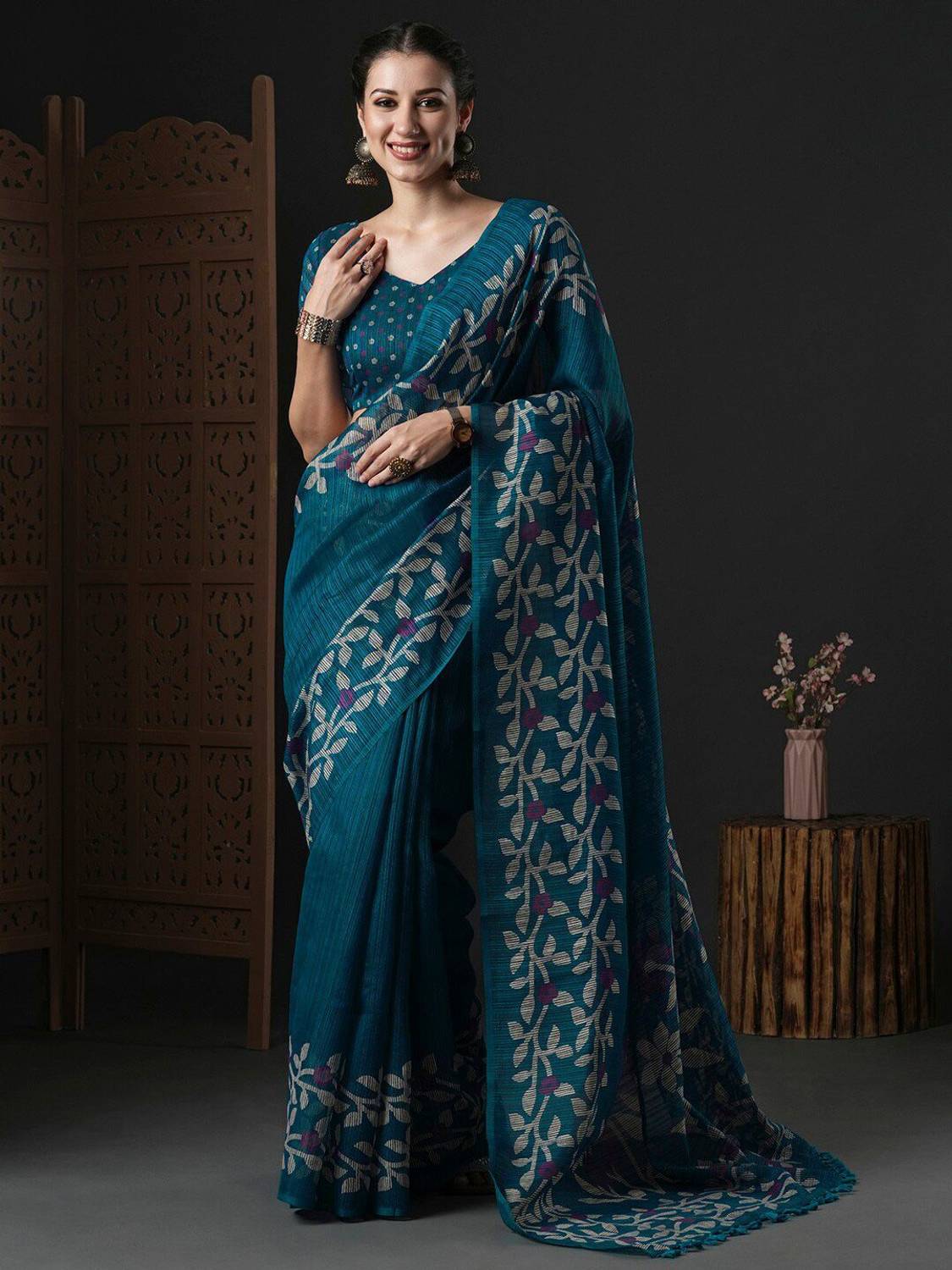 ANOUK Printed Bollywood Cotton Blend Saree