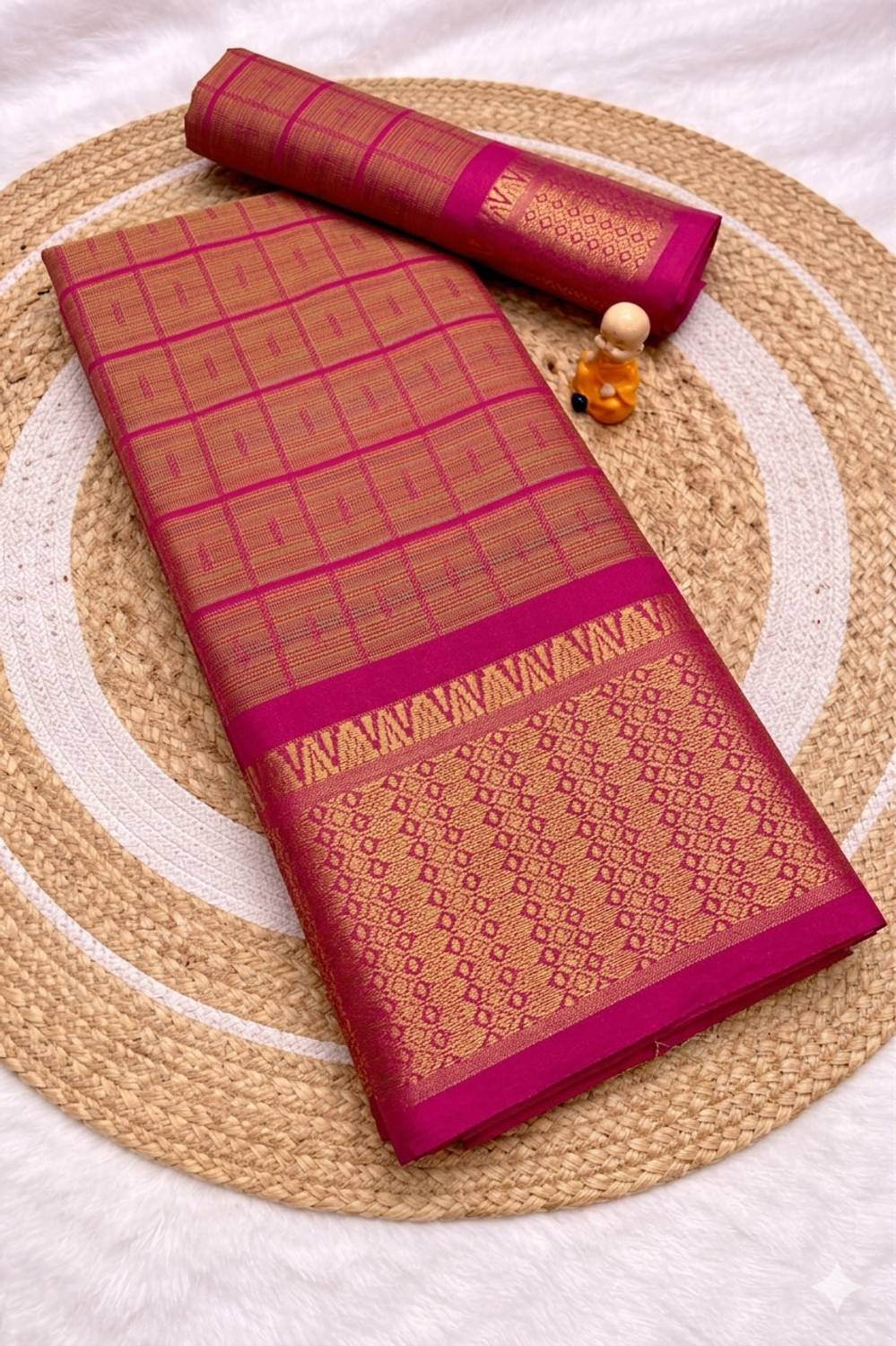 Bombey Velvat Fab Woven Kanjivaram Cotton Silk, Pure Cotton Saree