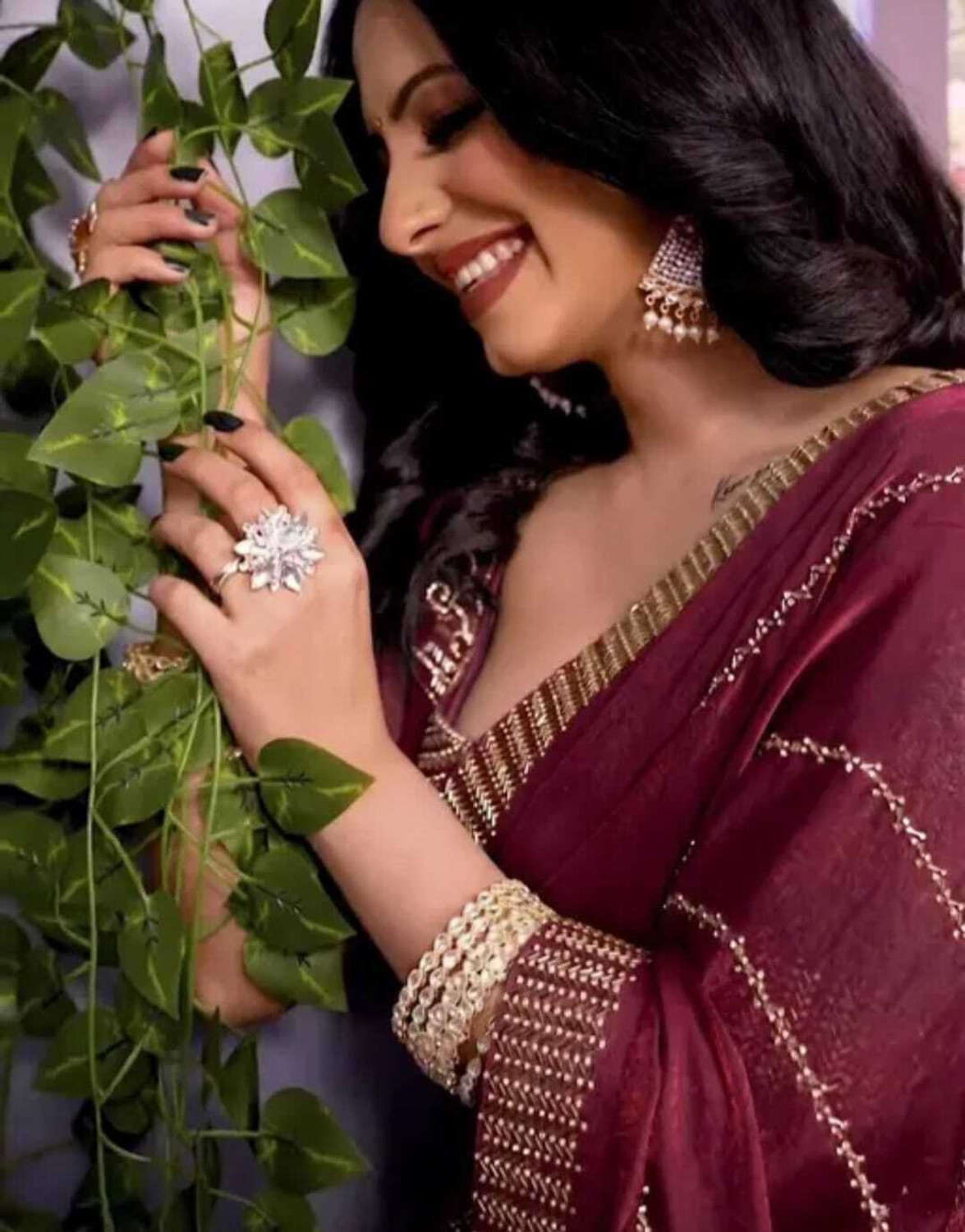 Image of Tent Hub Embellished Bollywood Chiffon Saree
