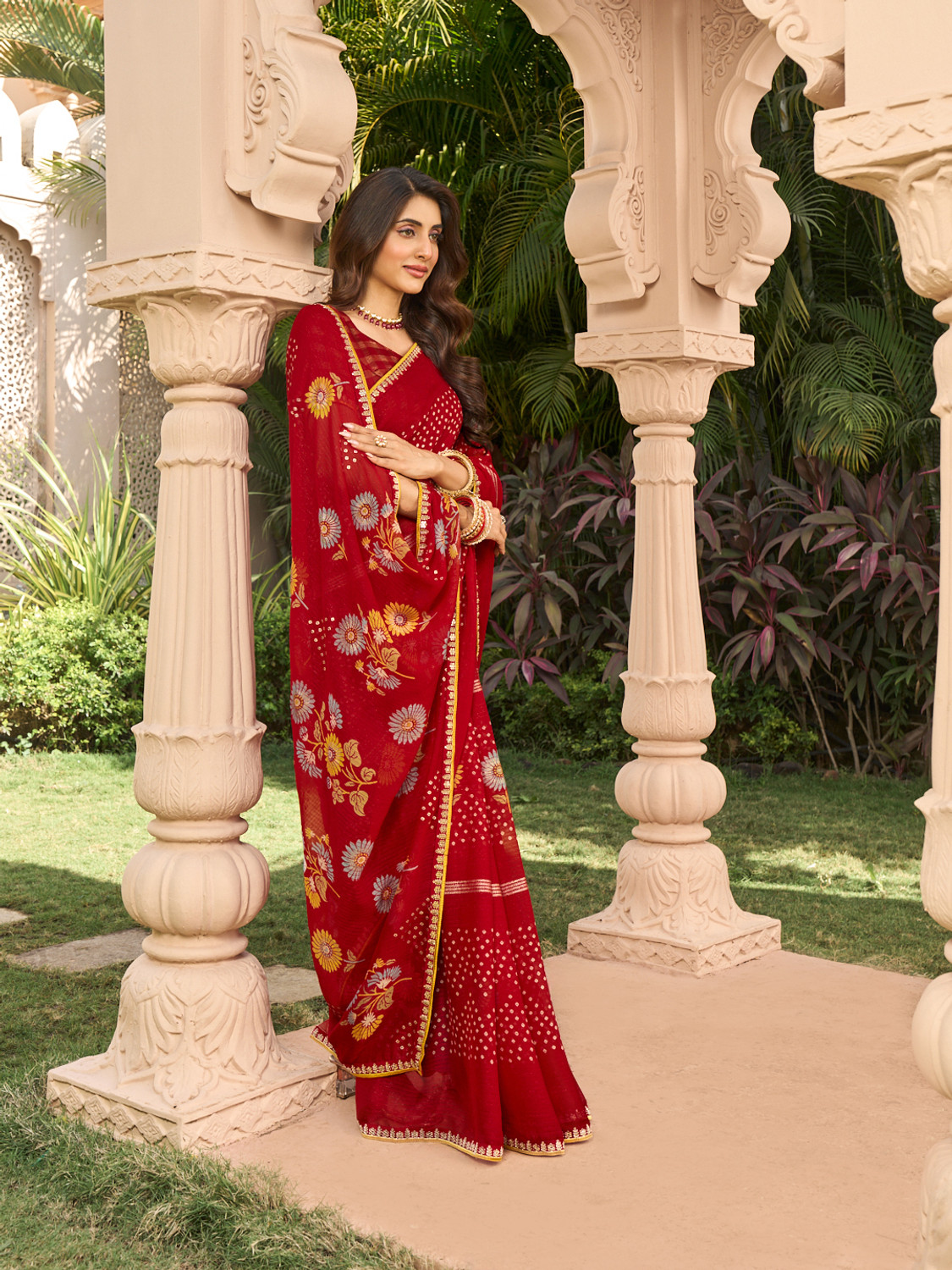 Image of Laxmipati sarees Printed Bollywood Chiffon Saree