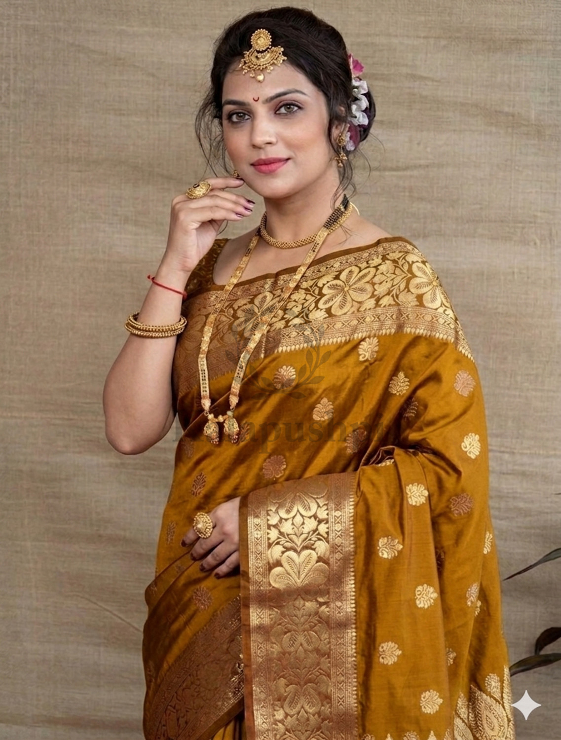 Image of Abhilipsa Woven Banarasi Silk Blend, Pure Silk Saree
