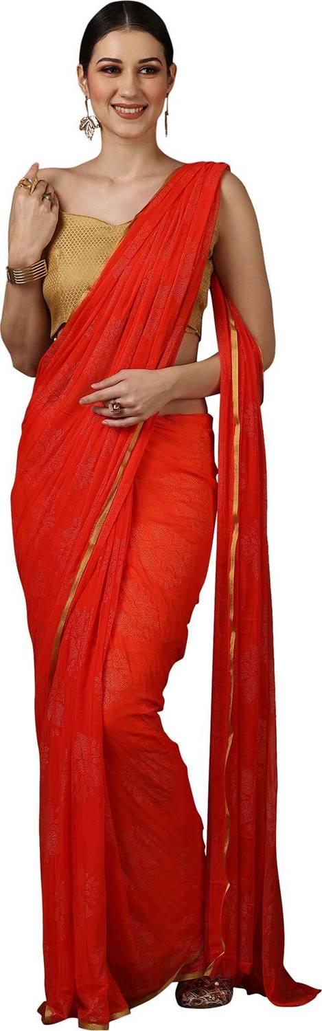 Akhilam Embellished Bollywood Chiffon Saree