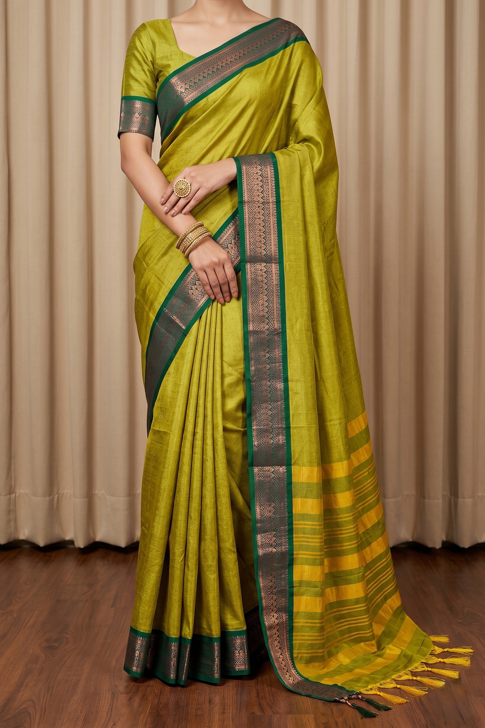 Image of SuperLaxmi Woven Kanjivaram Silk Blend, Pure Silk Saree