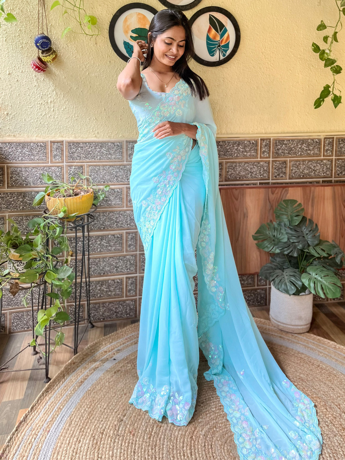 Image of Tasrika Embellished Bollywood Georgette Saree