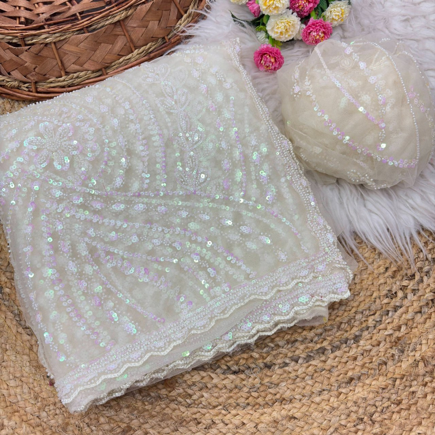 RV Boutique Embellished Bollywood Net Saree
