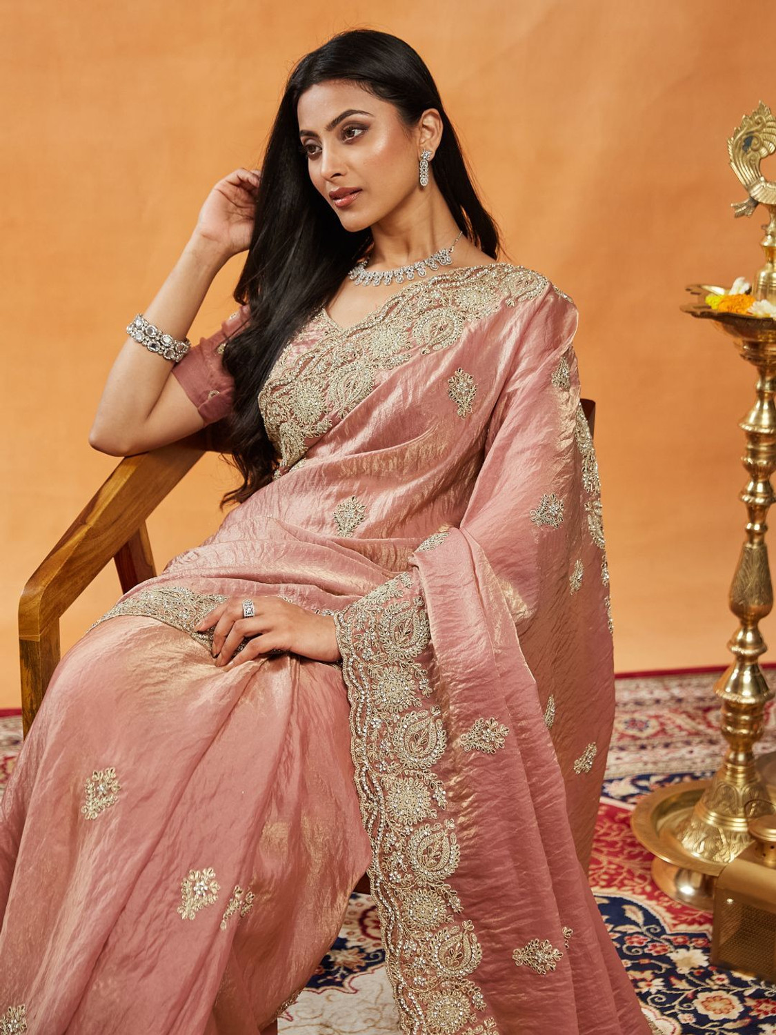 Image of KASEE Embroidered Bollywood Silk Blend Saree
