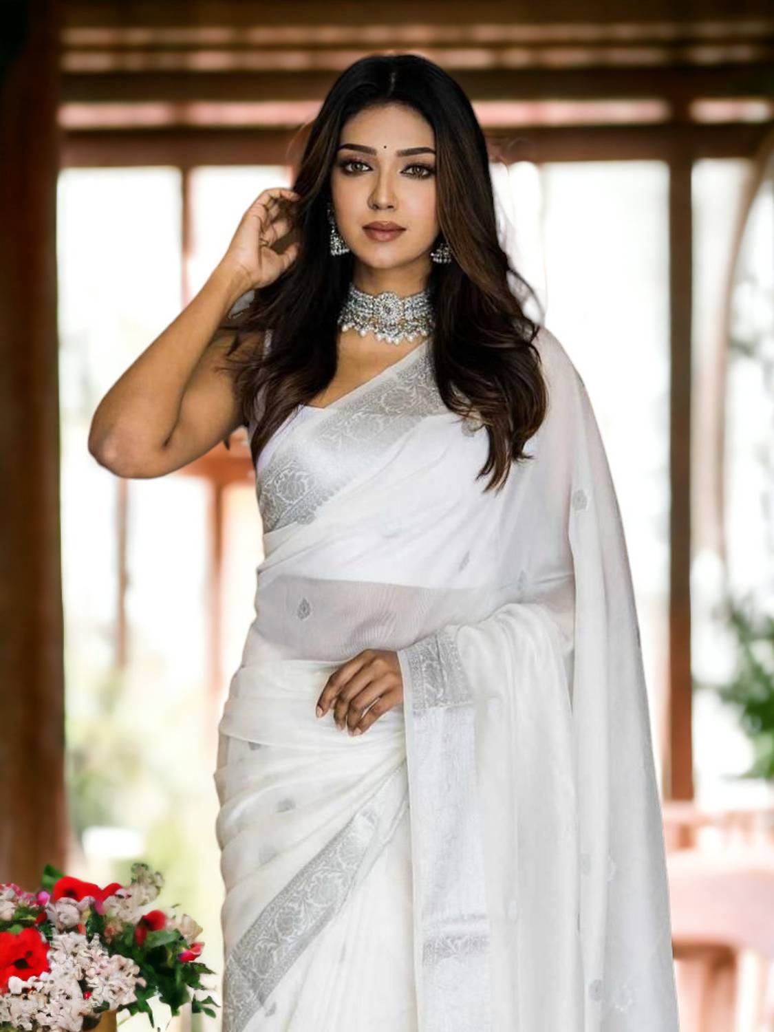 Kanjivaram Pure Silk Printed Blouse Material