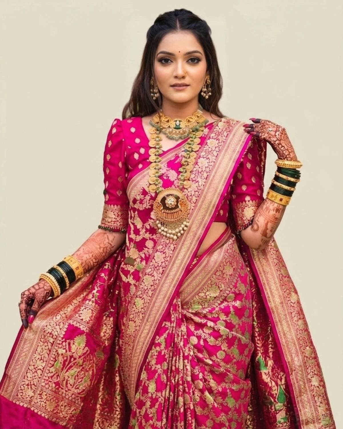 Goral Embellished Kanjivaram Art Silk, Jacquard Saree (Pink)
