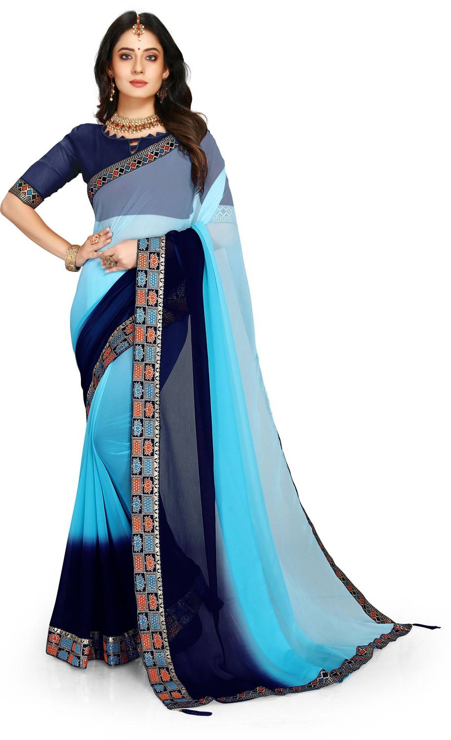 Acuity Ombre, Self Design Bollywood Georgette Saree