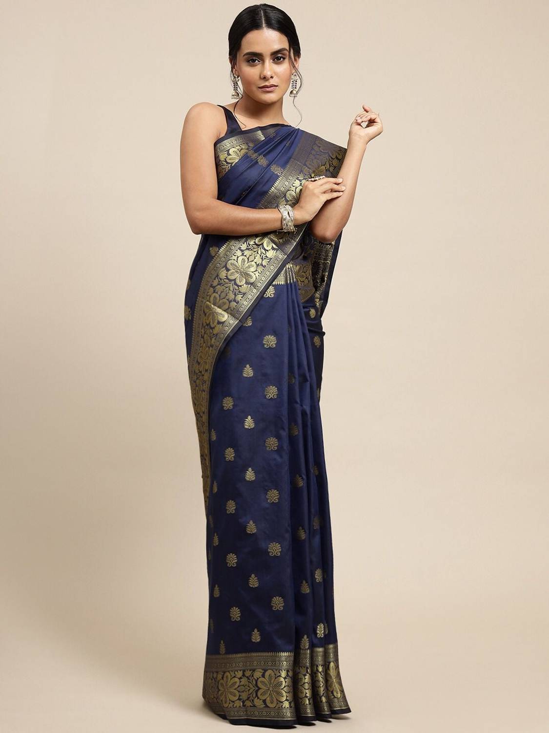 Shoponbit Self Design Banarasi Pure Silk Saree