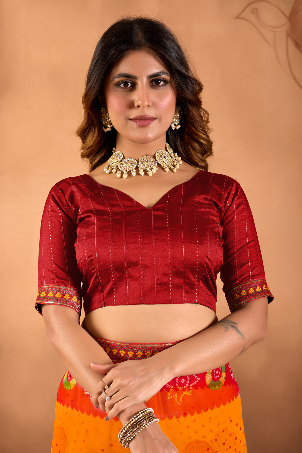 Image of BHAGYAVATI DESIGNER Printed Bandhani Art Silk Saree