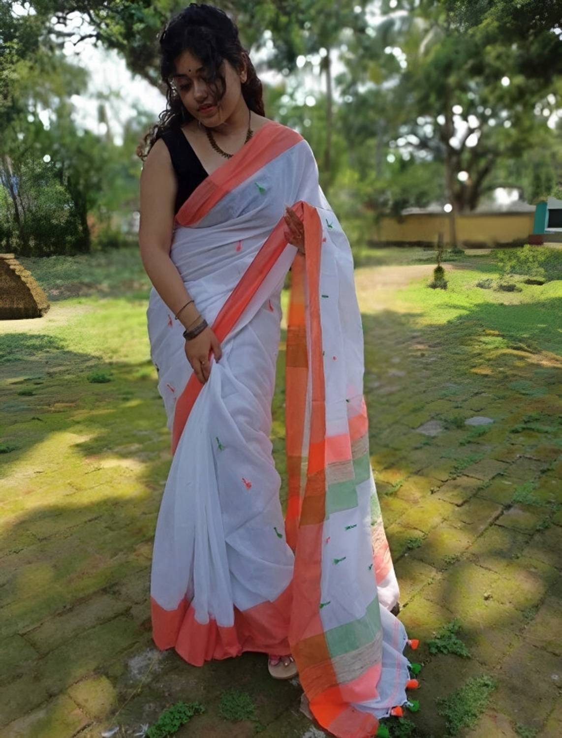 HouseOfCommon Self Design, Solid/Plain, Woven Handloom Handloom C