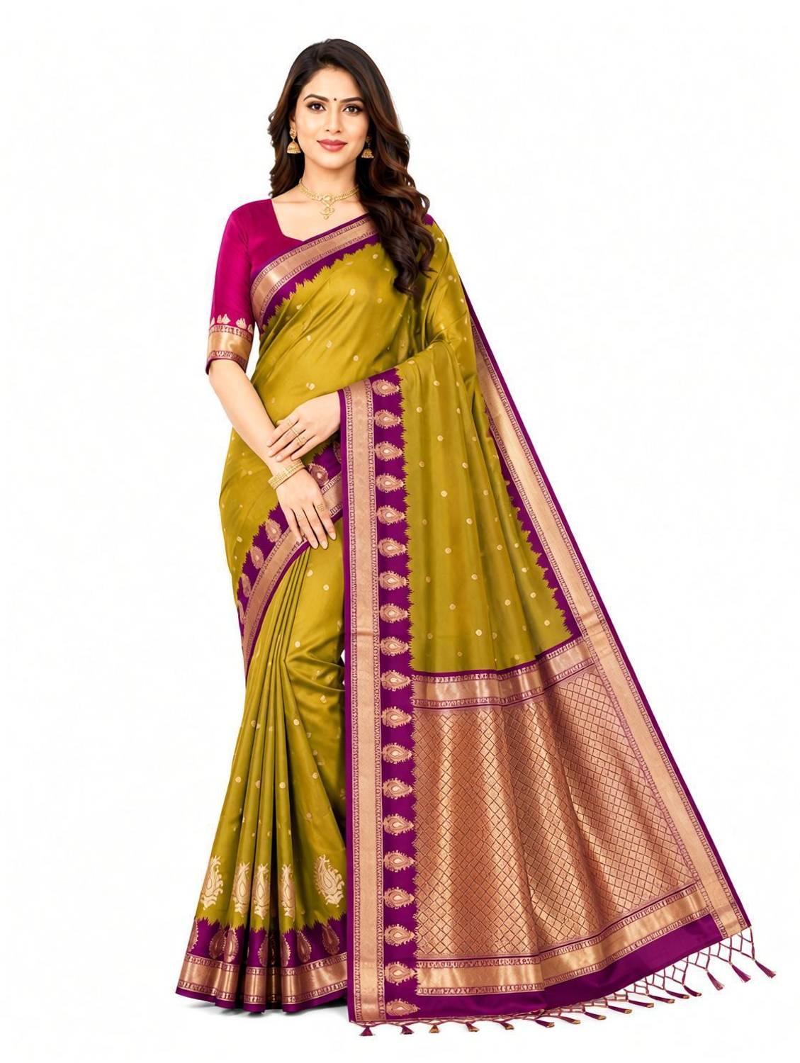 amar fashion Woven Banarasi Jacquard Saree