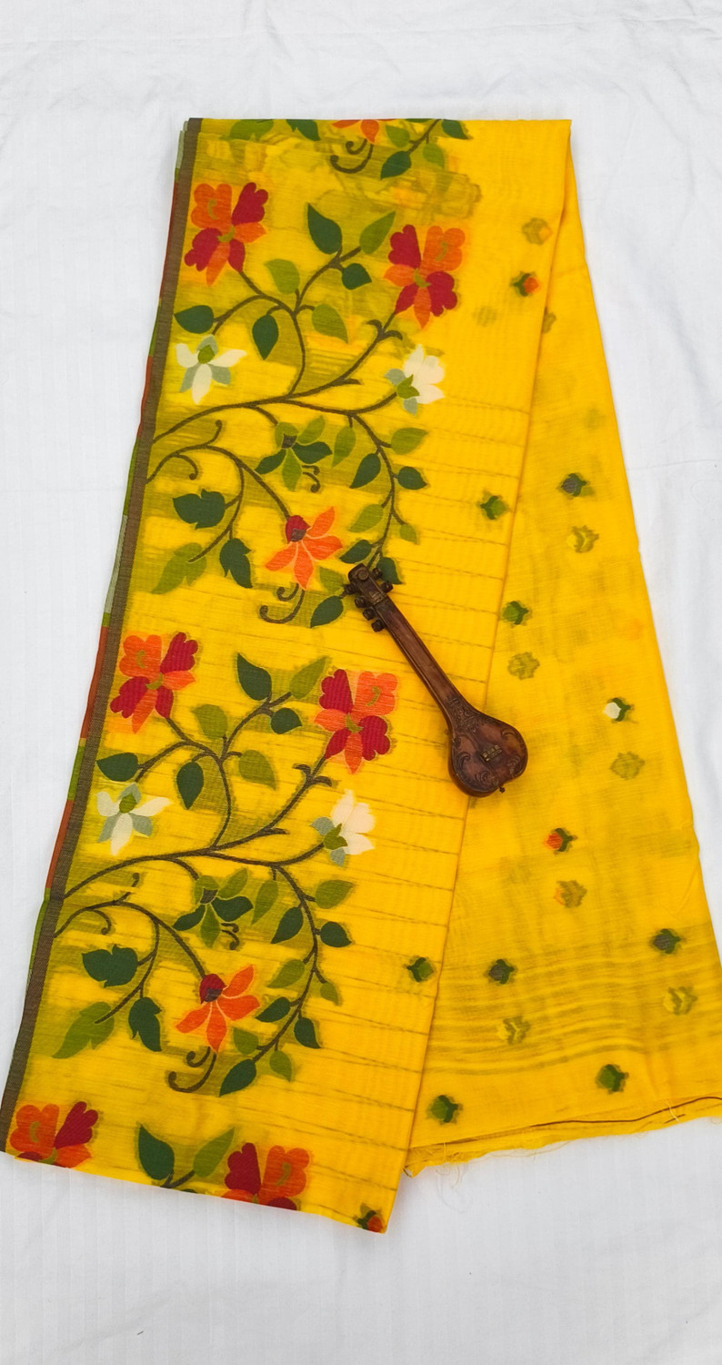 Image of TANPURA Woven, Embroidered Chanderi Cotton Silk, Muslin Saree