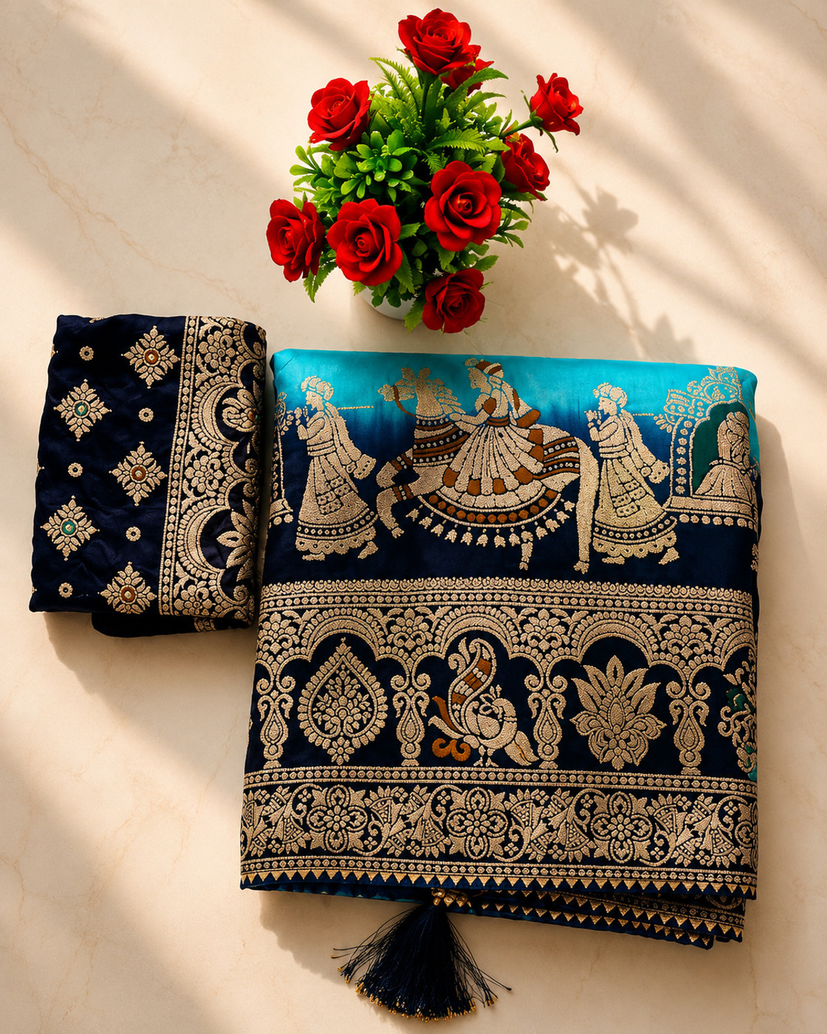 shri vinayak creations Woven Banarasi Silk Blend Saree