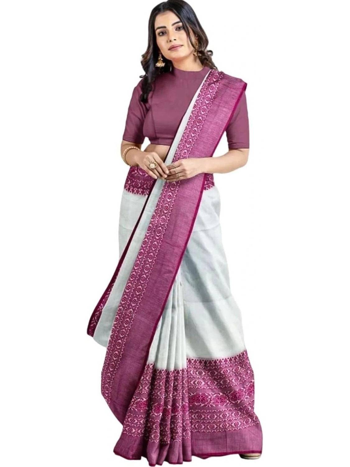 Amita Collections Woven Handloom Pure Cotton Saree