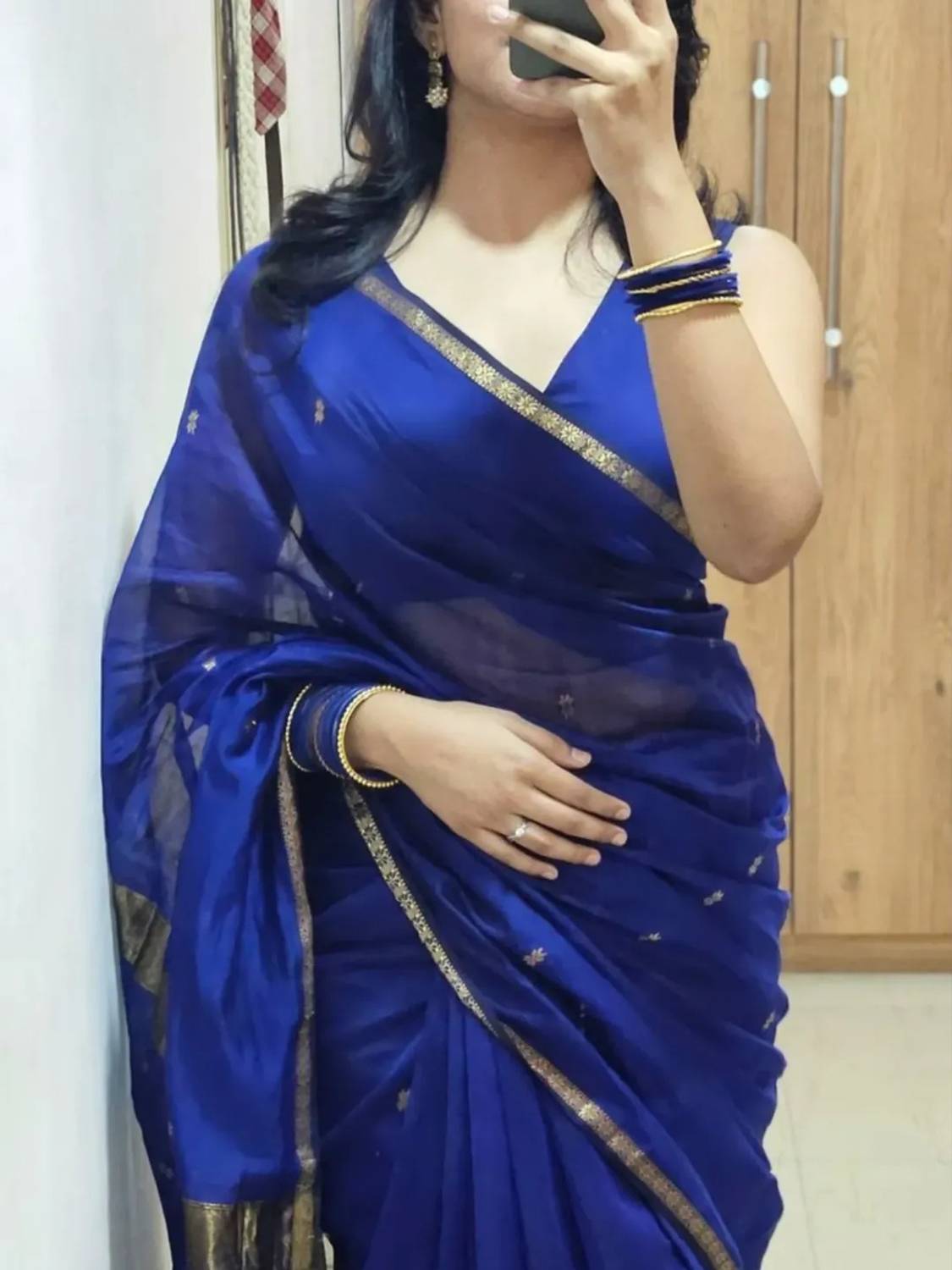 fabart creation Embroidered, Solid/Plain Bollywood Cotton Silk Saree